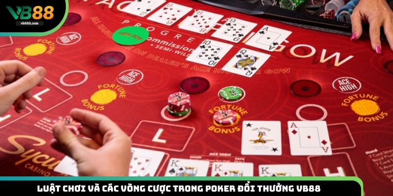 Khám phá luật chơi và các vòng cược cơ bản trong poker đổi thưởng VB88